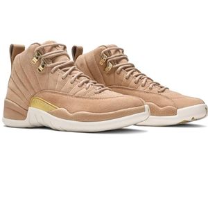 Nike Jordan 12 Tan White Gold Womens 8.5 Shoes